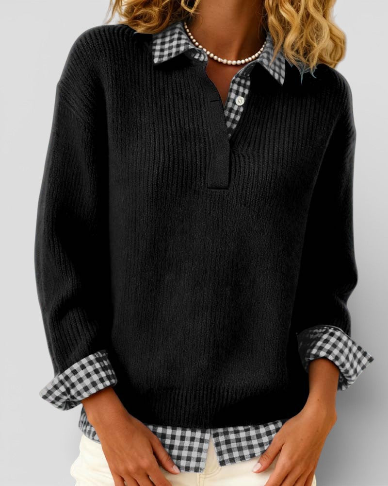 Smart Knitted V-Neck Sweater