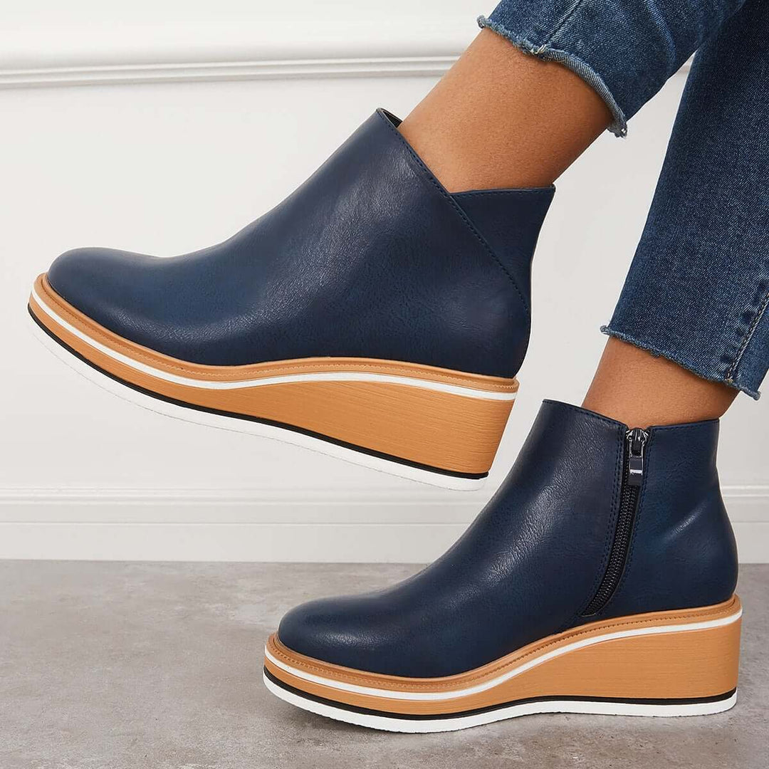 Stylish Autumn Wedge-Heel Boot – Mila