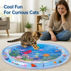 Cat water play mat with swimming fish - BPA-free silicone cooling mat