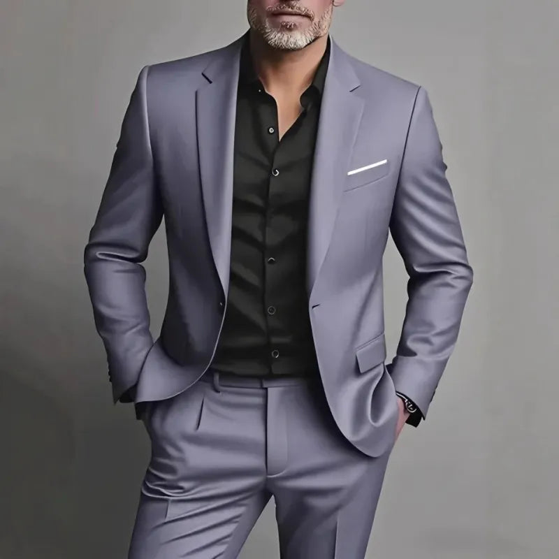 Men's Slim Fit Suit Set - Business-Casual Blazer and Pants