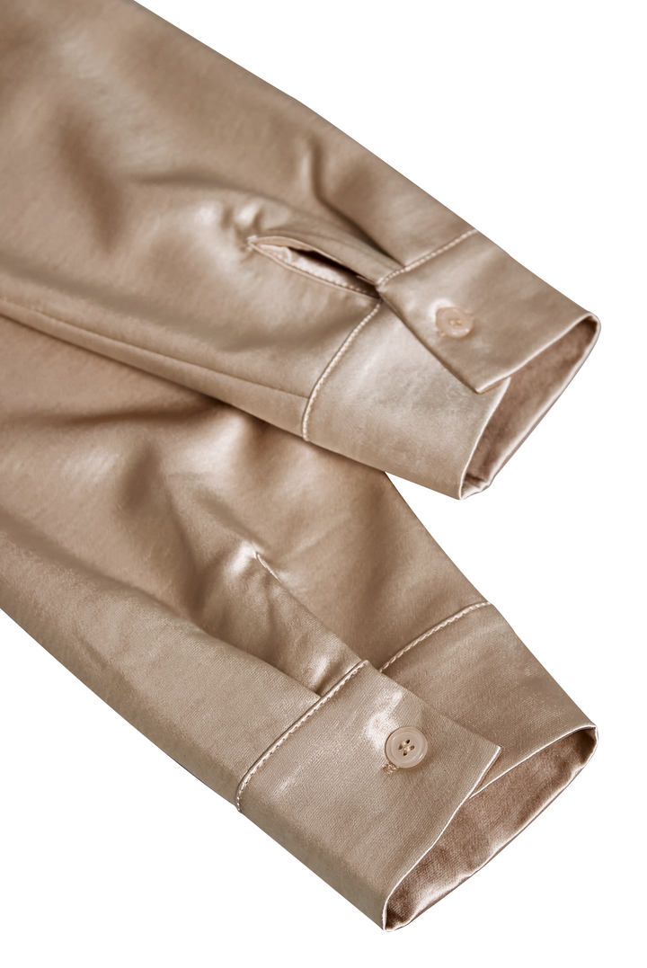 Women's Fitted Blouse – With Draped Neckline, Suitable for Work and Everyday Wear