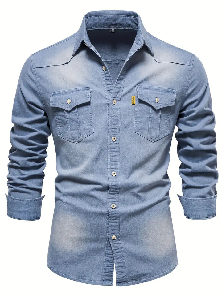 Stretch Cotton Denim Shirt - Logan