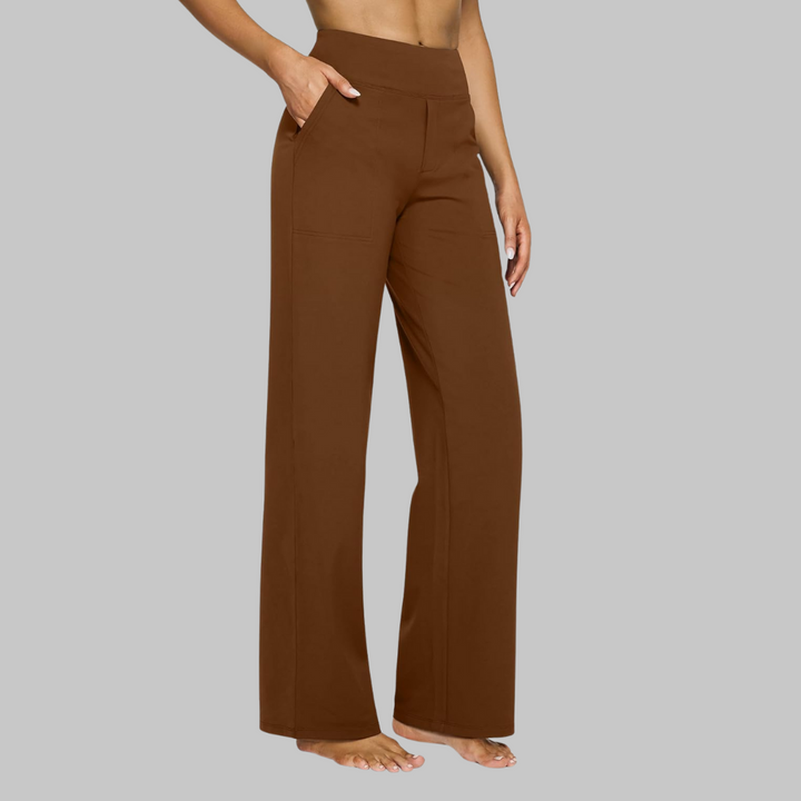 Women's High-Waisted Stretch Pants – Comfortable Pull-On Pants