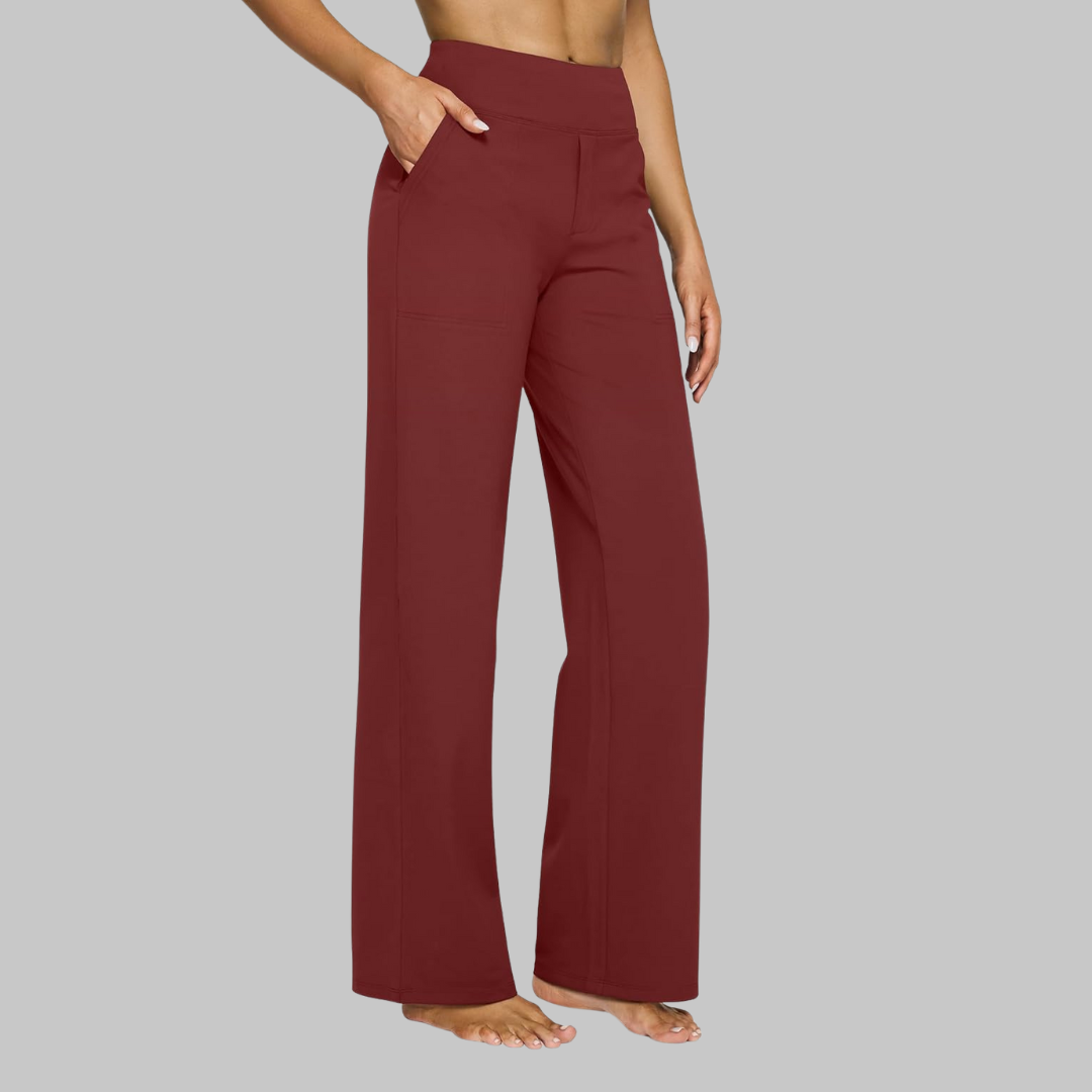 Women's High-Waisted Stretch Pants – Comfortable Pull-On Pants