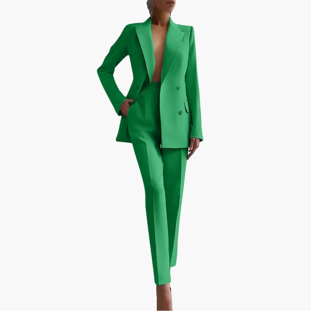 Women’s Suit Set with Blazer and Straight Trousers