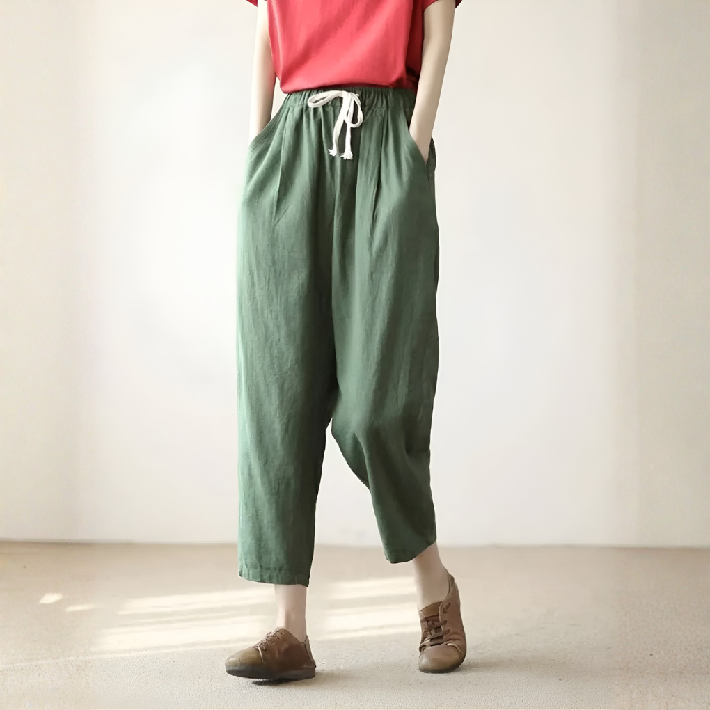 Drawstring Waist Casual Pants