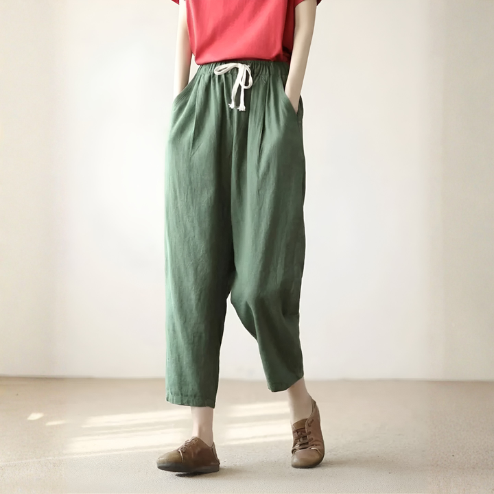 Drawstring Waist Casual Pants