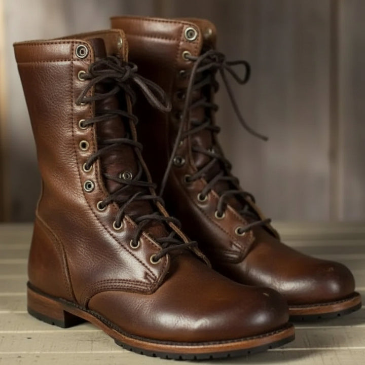 Women's lace-up boots with supportive sole