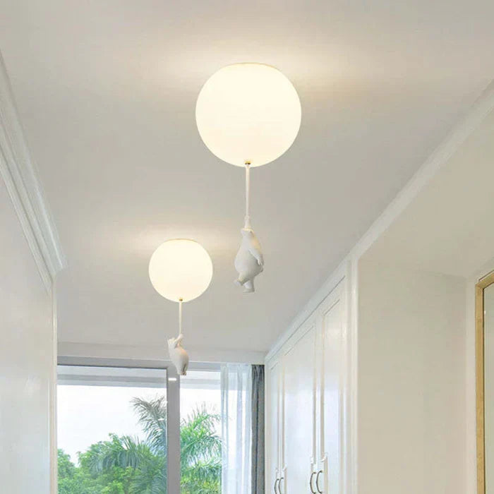Children's Ceiling Light with Bear and Balloon - CloudBear