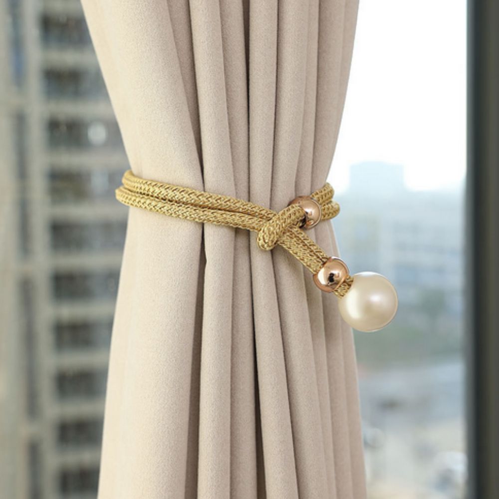 Lustrous Elegant 2-Piece Set Pearl Curtain Tie Back