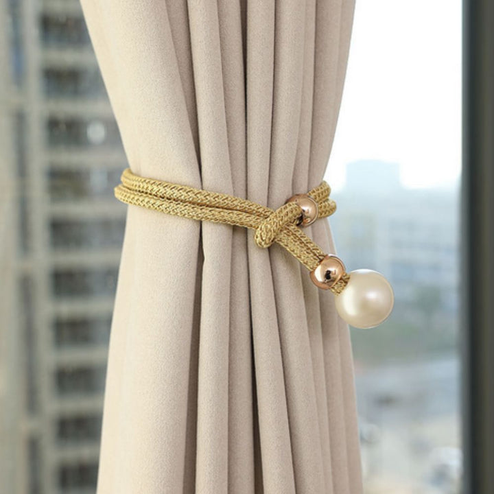 Lustrous Elegant 2-Piece Set Pearl Curtain Tie Back