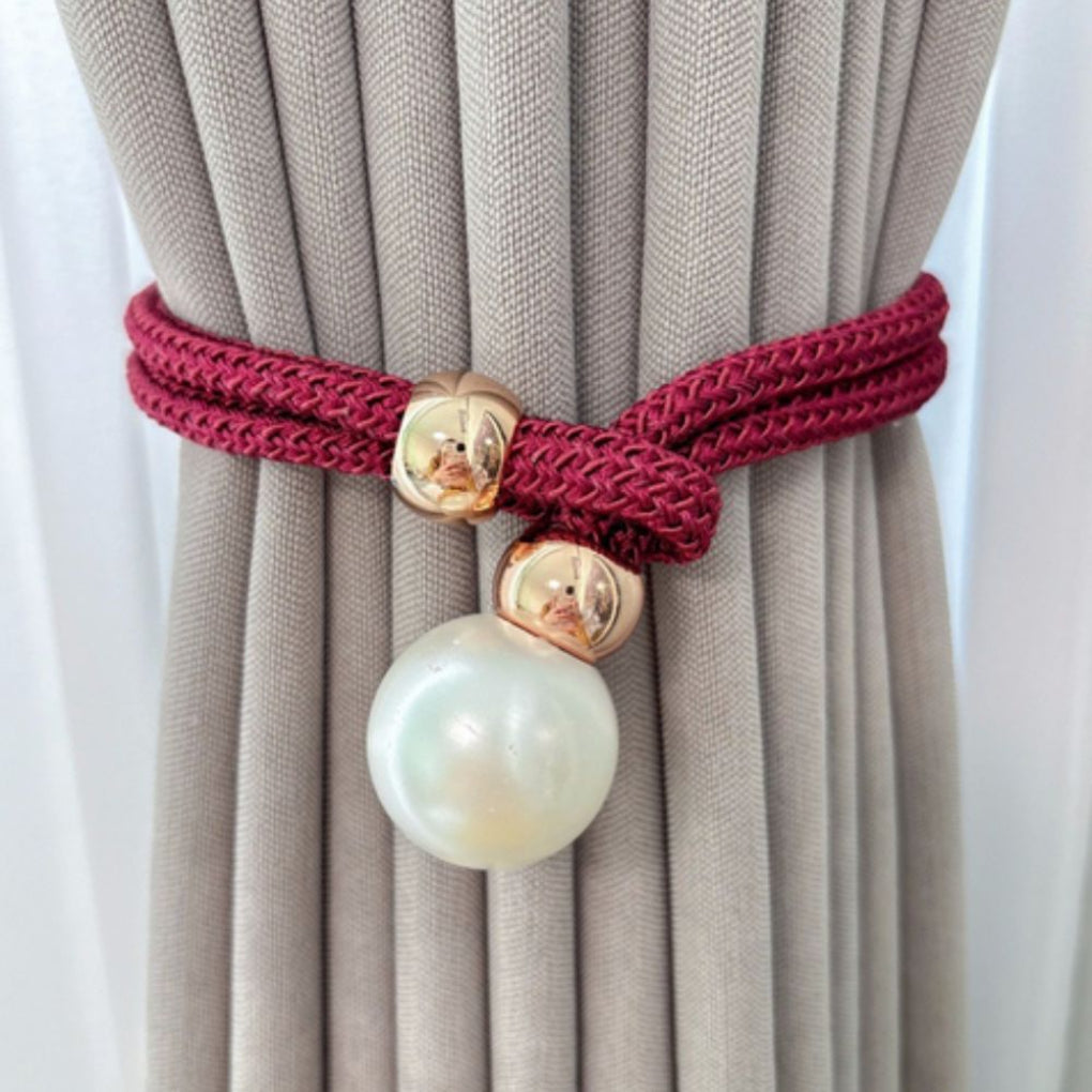Lustrous Elegant 2-Piece Set Pearl Curtain Tie Back