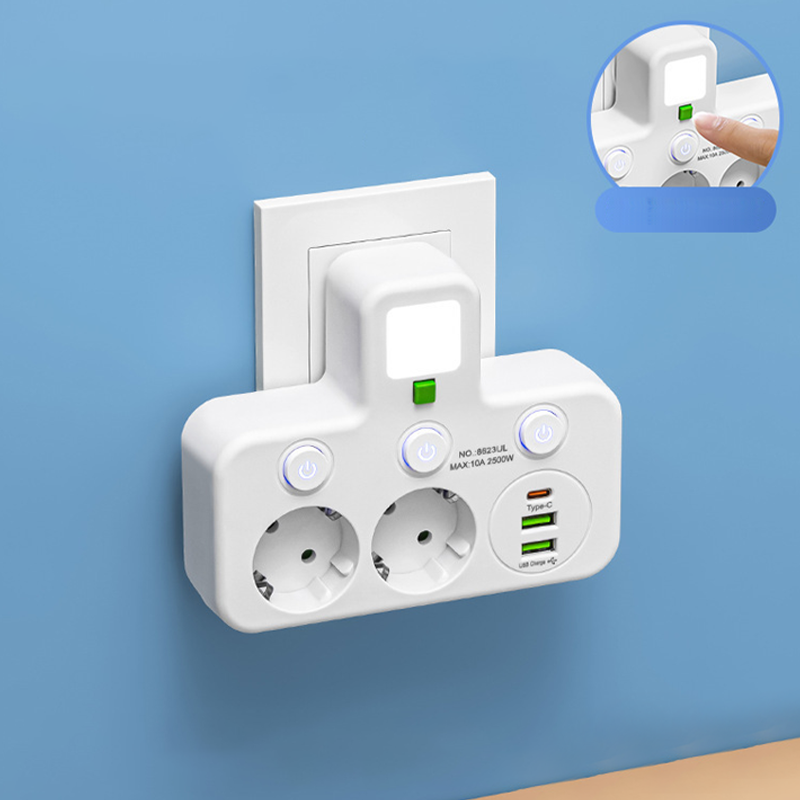 Power Strip with USB and Switches | Multi-Outlet Surge Protector 2500 W