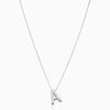 Refined white gold necklace with initial pendant.