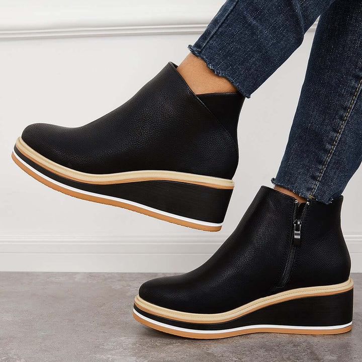 Stylish Autumn Wedge-Heel Boot – Mila