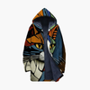 Unisex Hooded Zip Cardigan with Cat Print Design