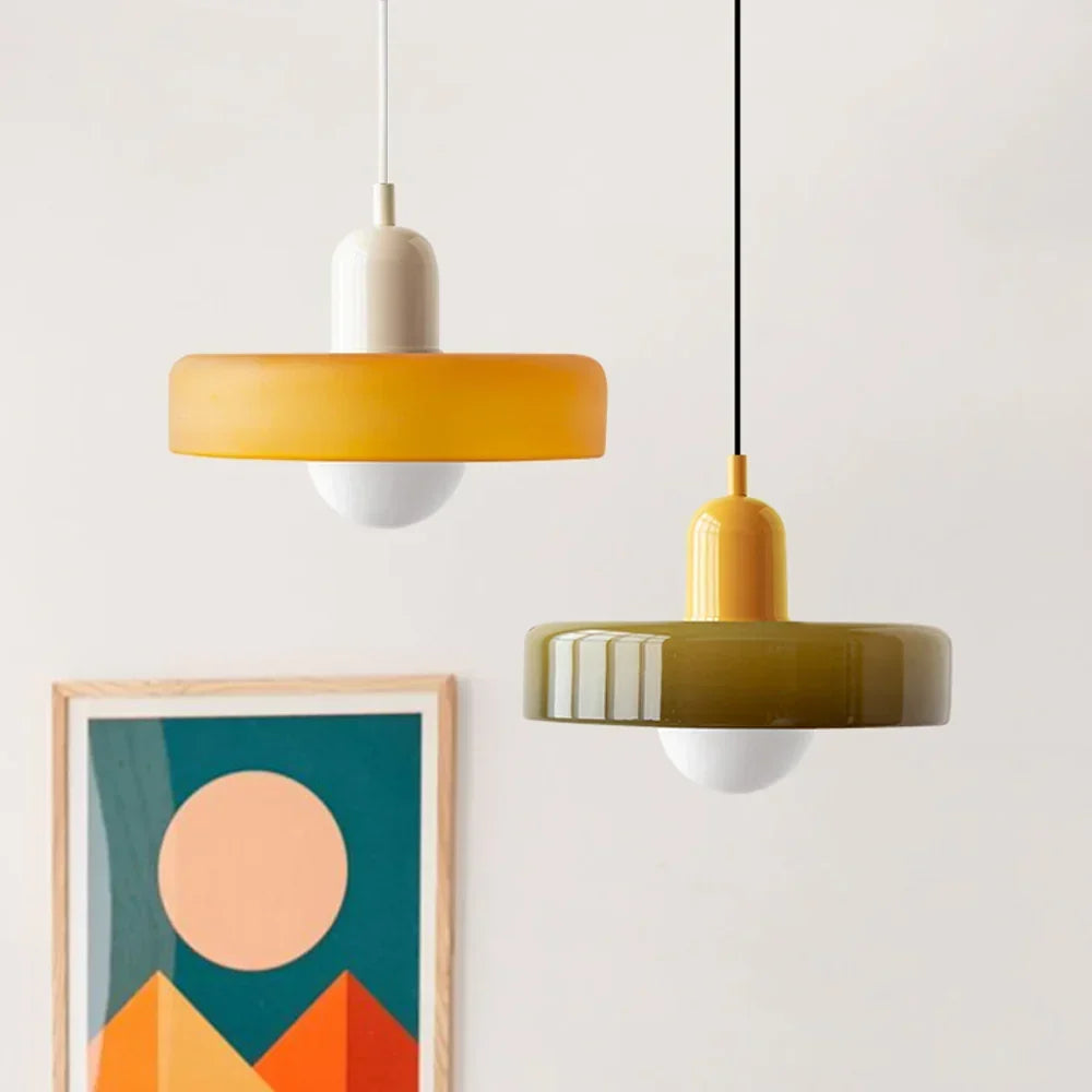 Bauhaus Stained Glass Pendant Light
