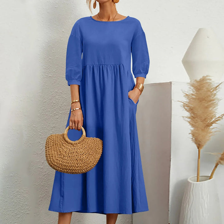 Casual Loose Patchwork Midi Dress – Effortless Style Meets Everyday Comfort
