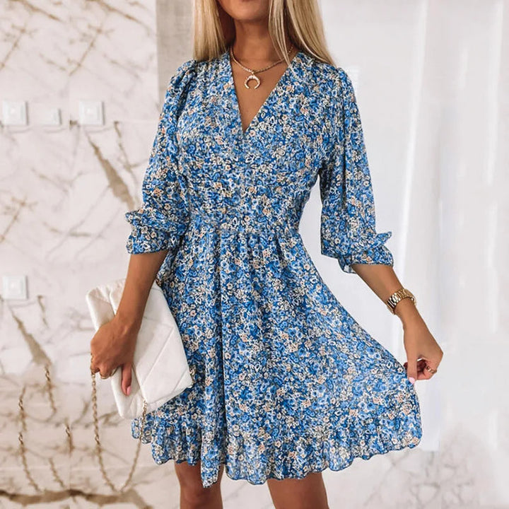 Boho Floral Mini Dress – Effortless Bohemian Charm for Sunny Days