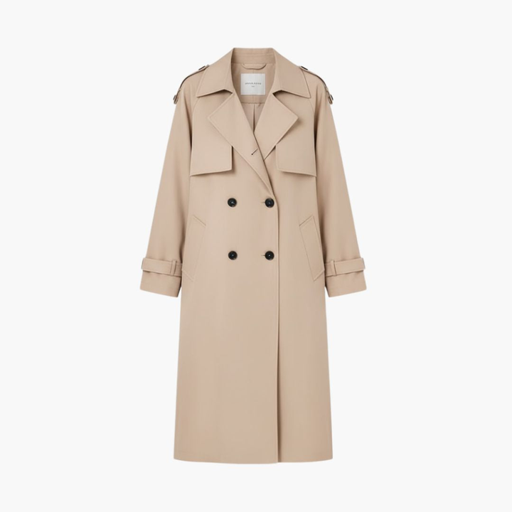 Women's Trench Coat with Button Placket