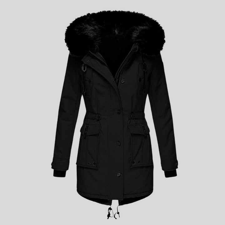 Women’s Winter Hooded Coat – Functional Layer with Pockets