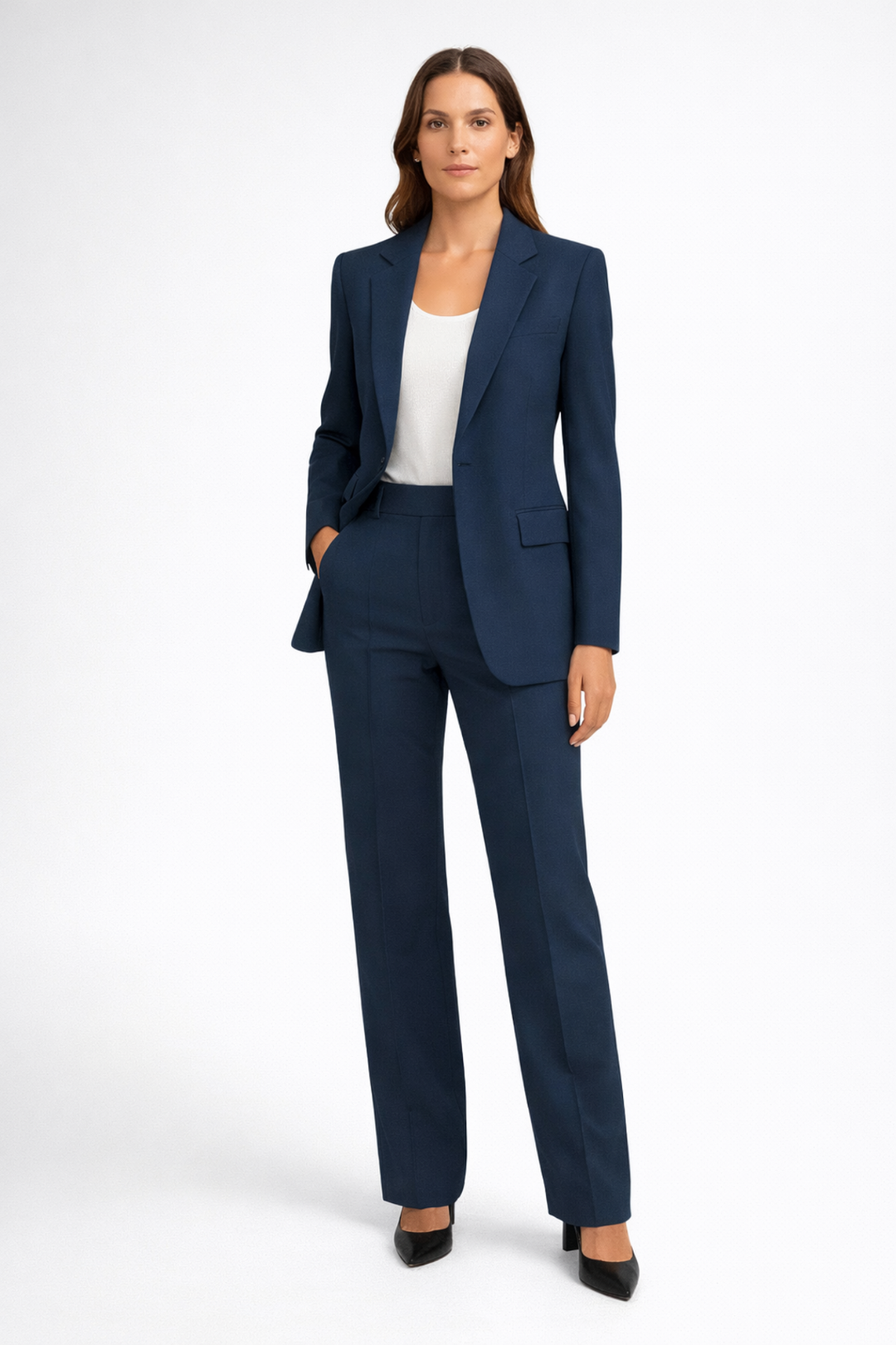 Women's Trouser Suit – Structured Blazer & Straight Pants