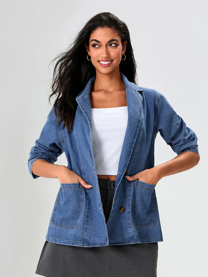 Denim Blazer with Classic Fit