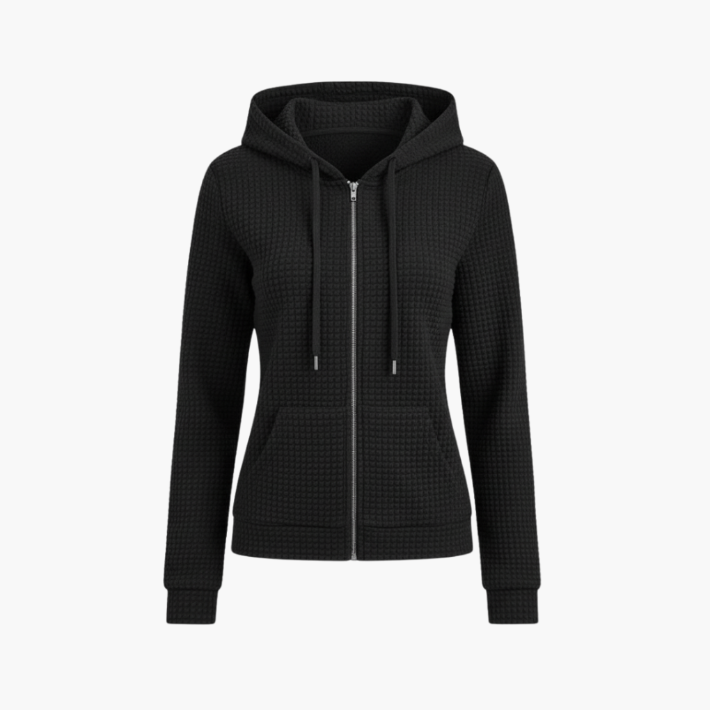 Women’s Zip-Up Hoodie with Drawstring Hood