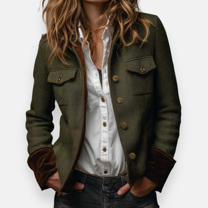 Women's Tailored Coat – With Buttons, Suitable for Spring and Autumn