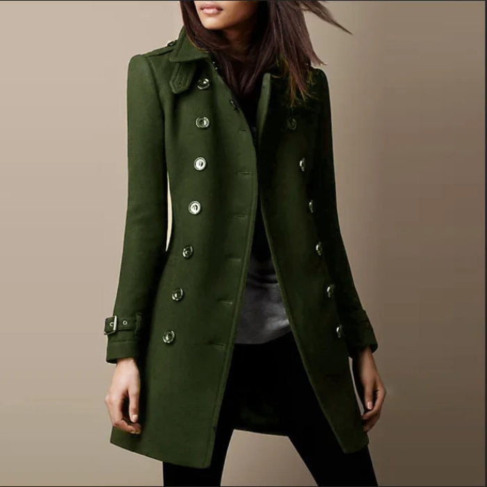 Elegant Double-Breasted Women's Trench Coat