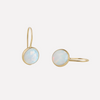 Women’s Drop Earrings in White Opal with Gold Tone Finish