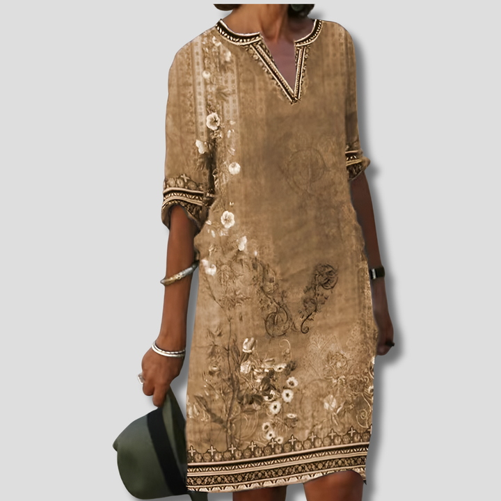 Effortless and Comfortable Boho Floral Ruffle Dress