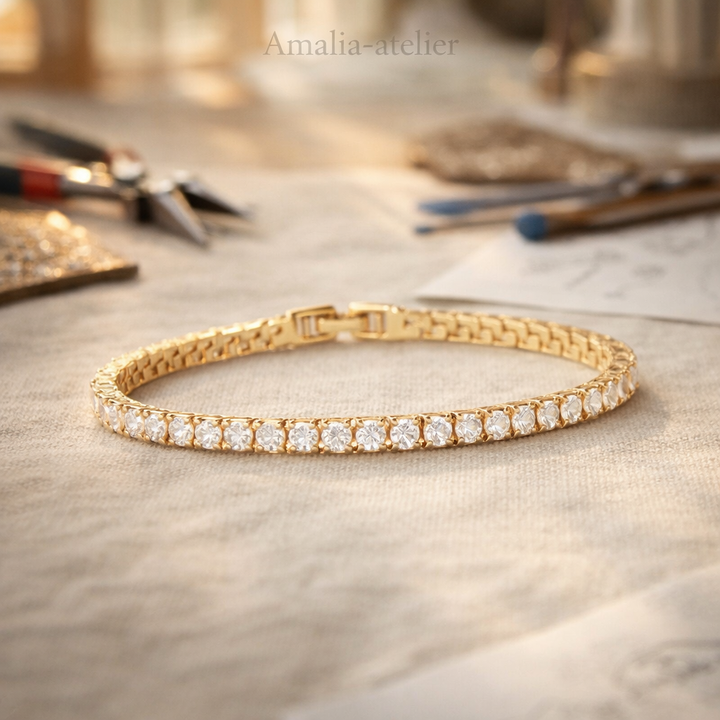 Lustra Moissanite Bracelet – Gold-Colored Luxury Look