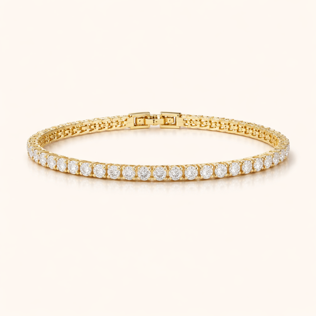 Lustra Moissanite Bracelet – Gold-Colored Luxury Look