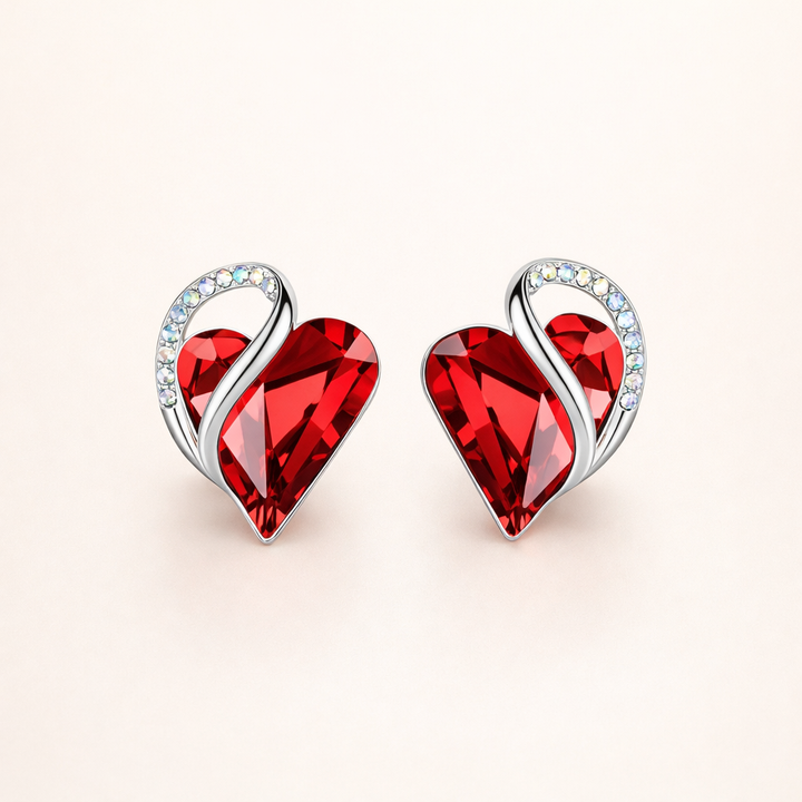 Endless ruby earrings in white gold