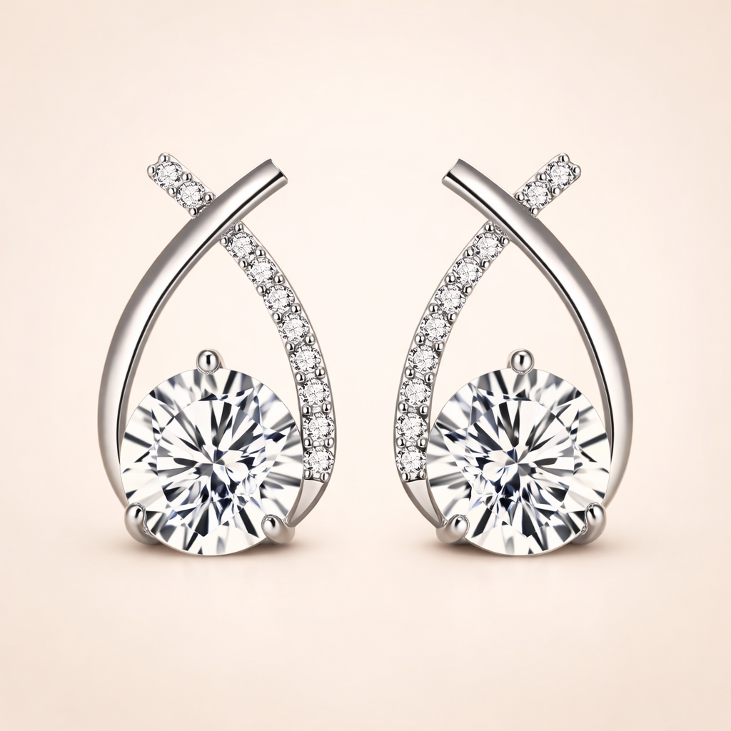 Elegant White Gold Earrings with Subtle Shine