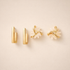 Elegant gold earrings with flower motif