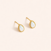 Elegant gold earrings with drop-shaped opal stones