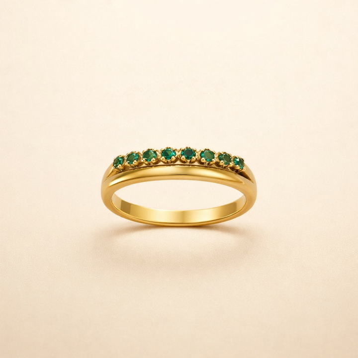 Elegant emerald-green ring with refined layers