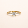 Elegant ring with crystals in gold and silver