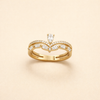 Refined cubic zirconia ring with a subtle shine