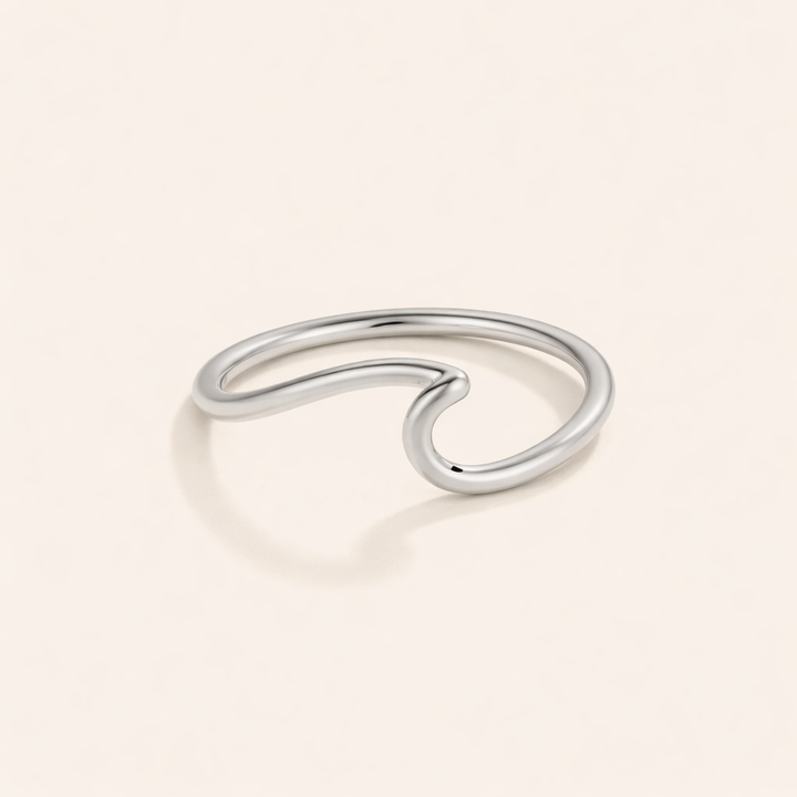 Silver Wave Ring with refined details