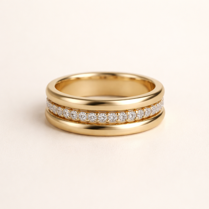 Elegant cubic zirconia ring with refined setting