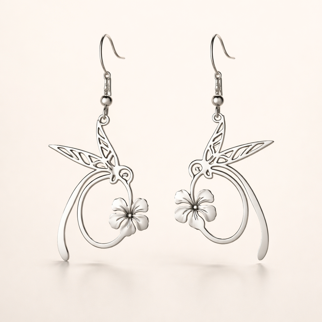 Hummingbird Spirit Stainless Steel Earrings
