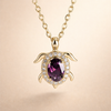 Purple Crystal Turtle Pendant Necklace