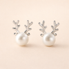 Deer Pearl Stud Earrings