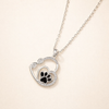 Infinite Double Love Paw Print Pendant Necklace