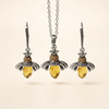 Vintage Bee Necklace & Earrings Set