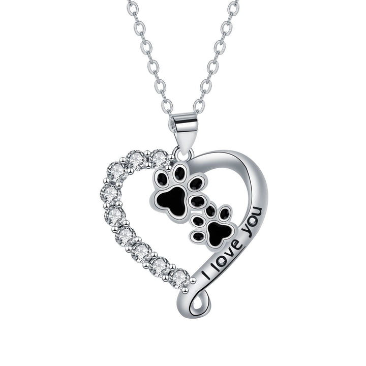 Heart-Shaped Pendant Paw Necklace