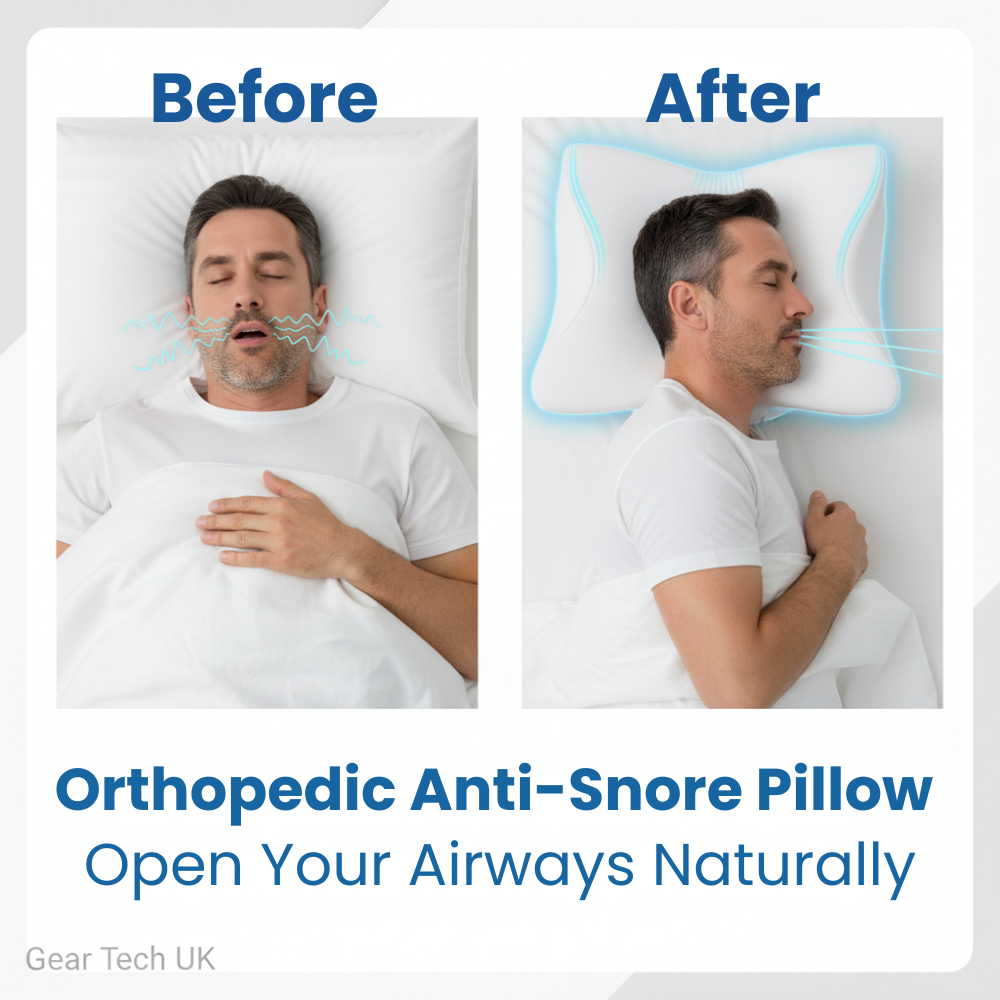 Anti-Snoring Pillow | Ergonomic Neck and Head Support | White